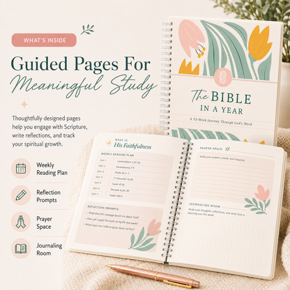 The Bible In A Year™ Journal | 52-Week Guided Bible Study & Prayer Journal