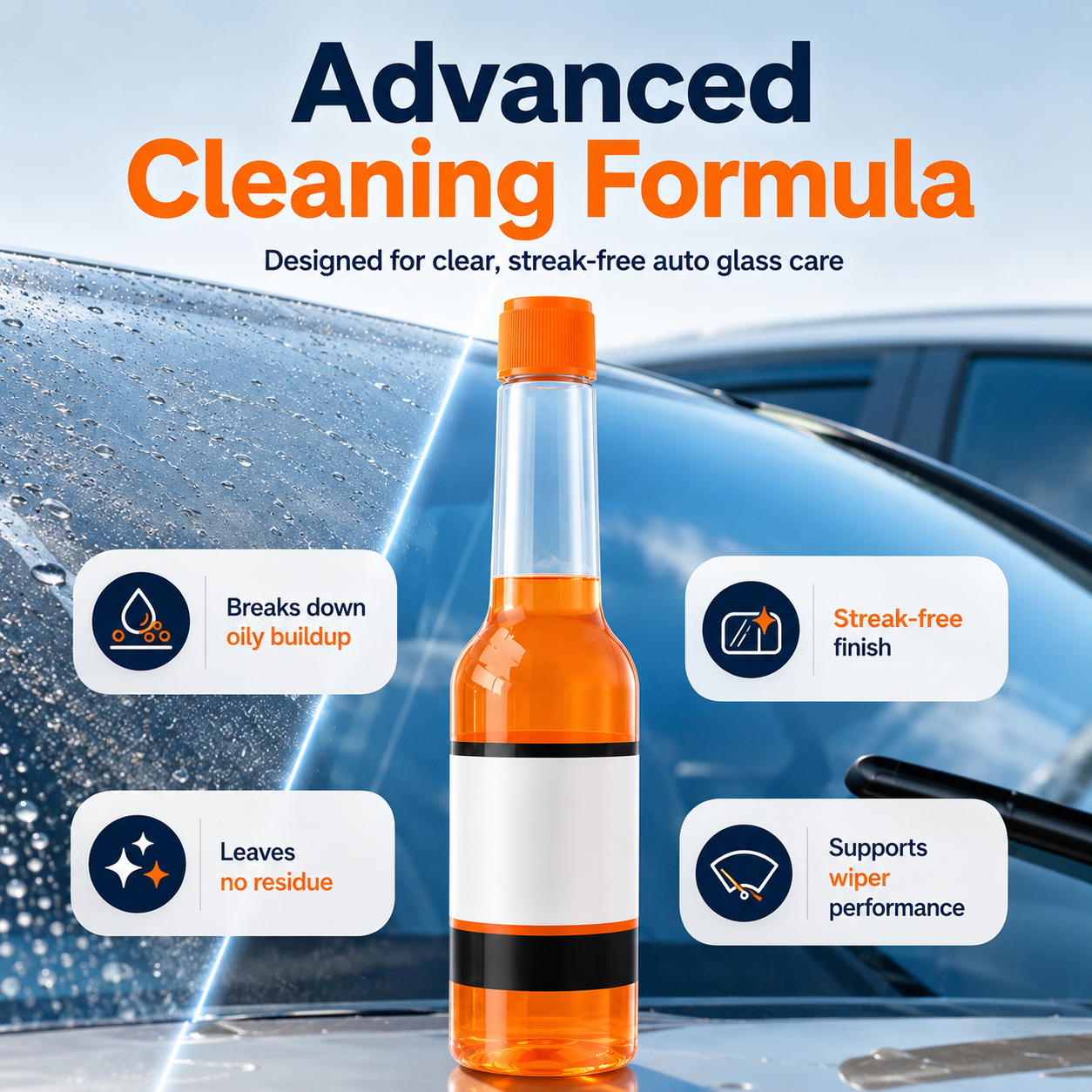 Glass Cleaner Powerful Stain Remover, Oil Film Remover
