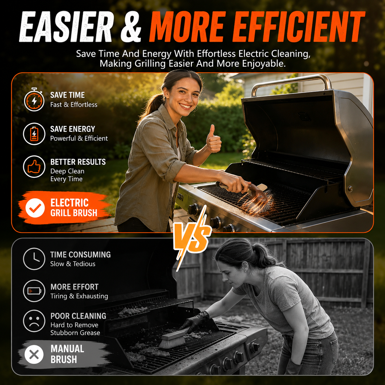 ⚡Electric BBQ Grill Brush | Bristle-Free Cordless Grill Cleaner