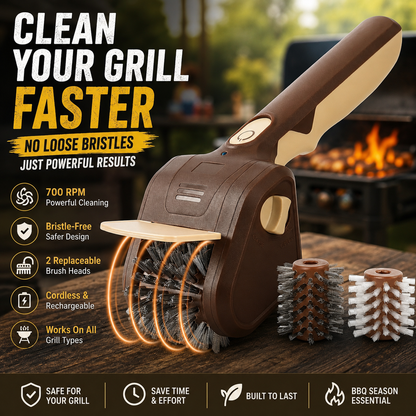 ⚡Electric BBQ Grill Brush | Bristle-Free Cordless Grill Cleaner