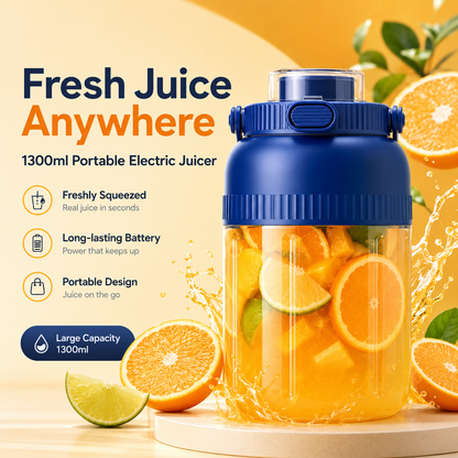 800ml Portable Electric Juicer Blender – Fresh Juice, Smoothies & Shakes Anywhere