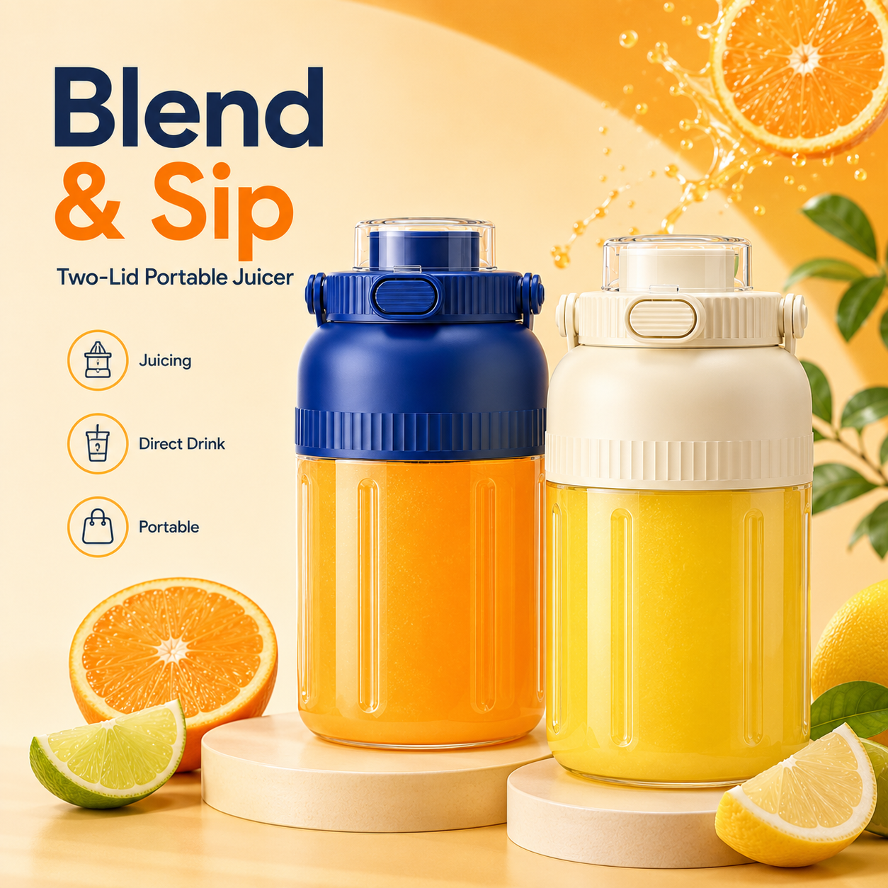 800ml Portable Electric Juicer Blender – Fresh Juice, Smoothies & Shakes Anywhere