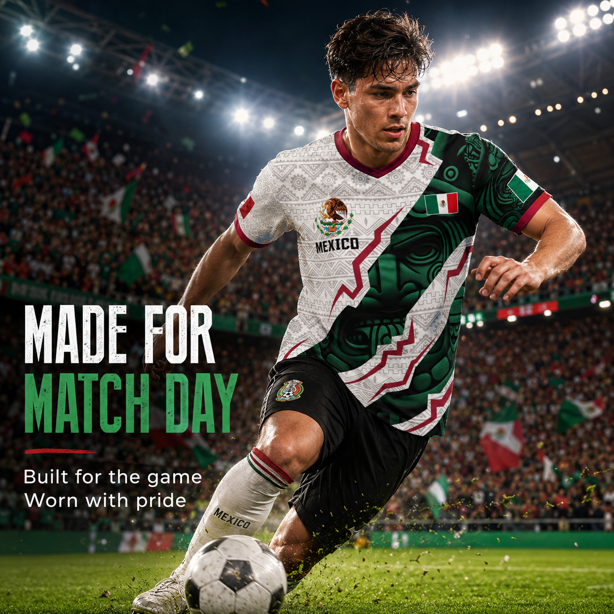 Mexico National Team Style Soccer Jersey 2026 V-Neck for Fans & Players