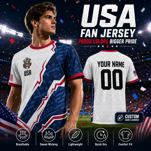 USA National Team Style Soccer Jersey 2026 V-Neck for Fans & Players