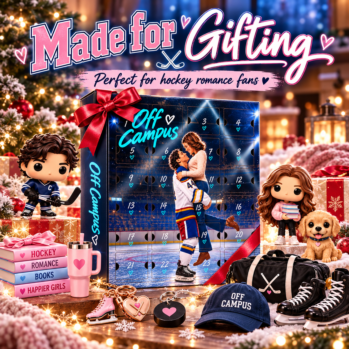 🏒 Off Campus 24-Day Collectible Surprise Calendar💗 – Hockey Romance Mini Figures & Gift Set🎁