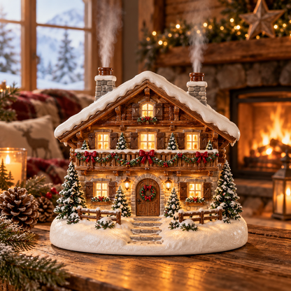 🎄 Christmas Village Aroma Diffuser – Glowing Holiday House with Chimney Mist & Essential Oil Scent