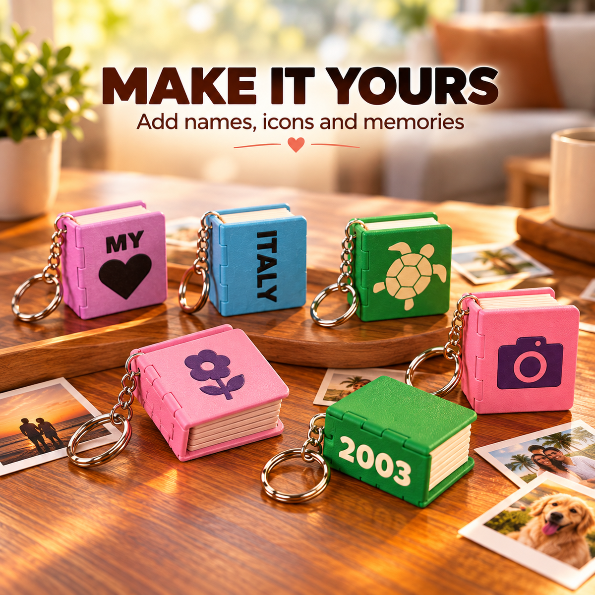 📸 Personalized Mini Photo Book | Custom Memory Keepsake & Keychain