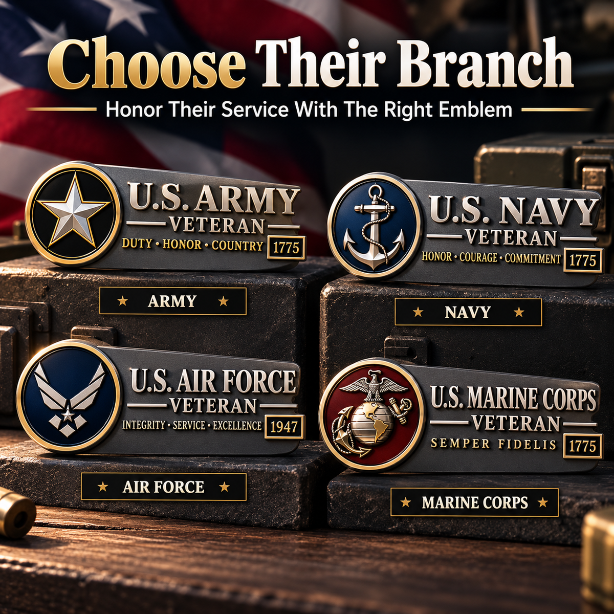 🎖️ Veteran Vehicle Emblem – Honor Their Service With Pride 🇺🇸