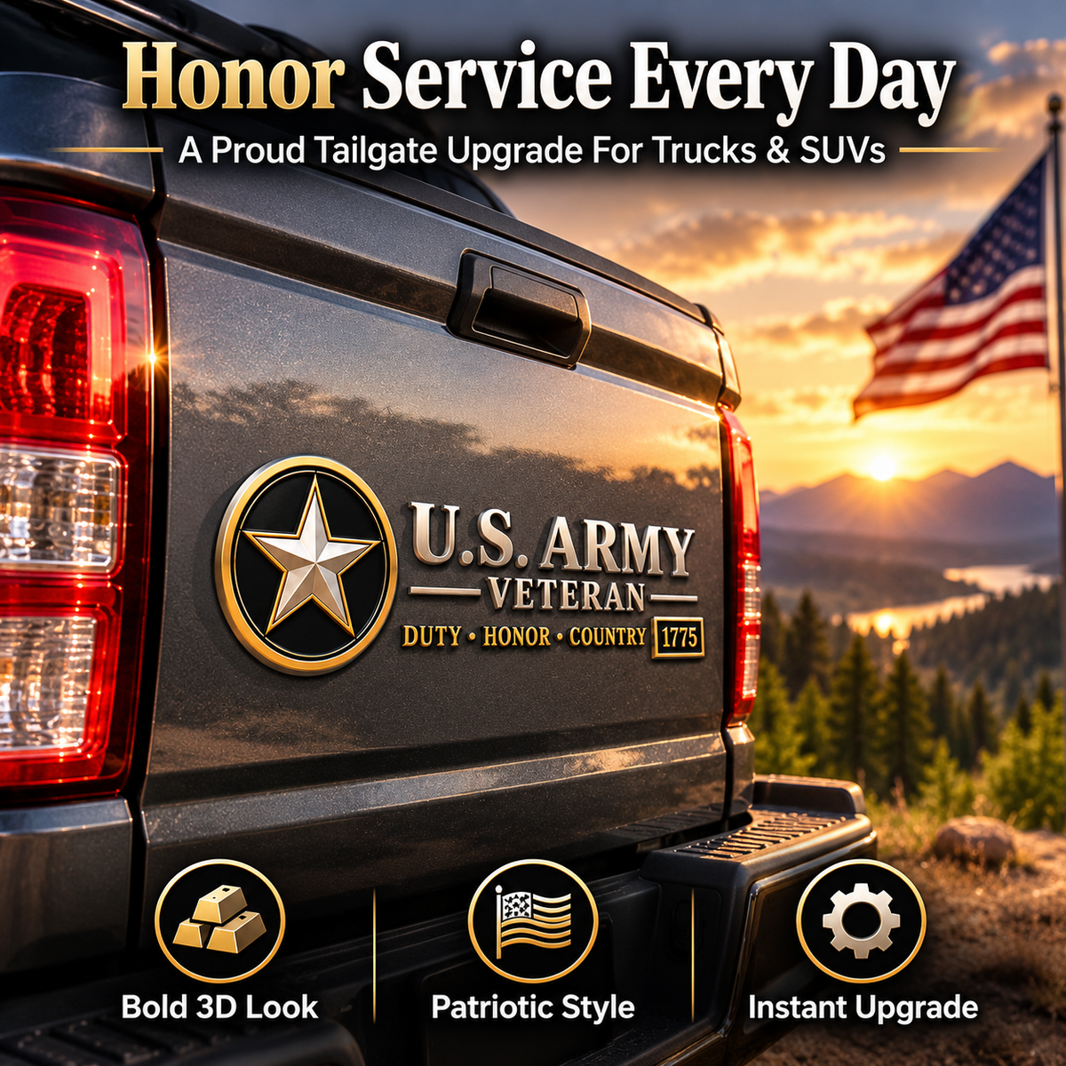 🎖️ Veteran Vehicle Emblem – Honor Their Service With Pride 🇺🇸
