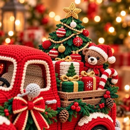 🎄 🧶Crochet Christmas Truck Pattern - Vintage Pickup🛻