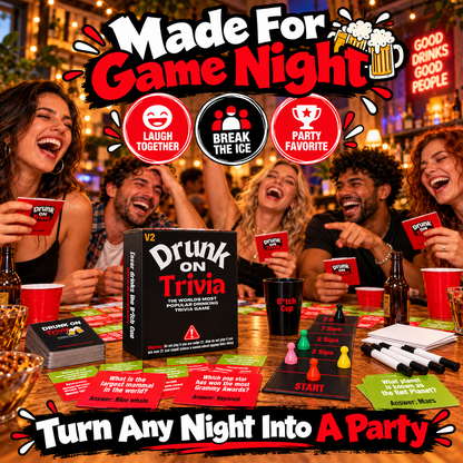 🍻 Drunk On Trivia – 500-Question Adult Party Game for Game Nights, Birthdays & Friends