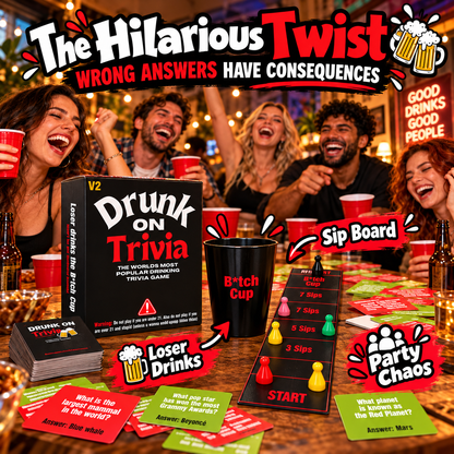 🍻 Drunk On Trivia – 500-Question Adult Party Game for Game Nights, Birthdays & Friends
