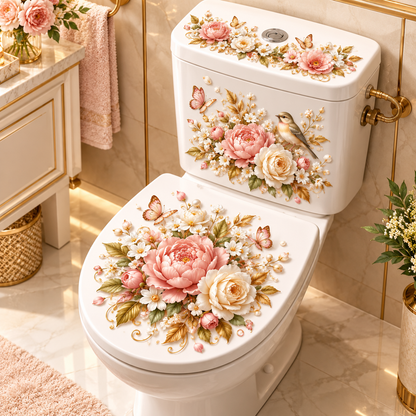 🌸 Animal & Floral Toilet Decals – 5 Charming Designs for Elegant Bathroom Decor