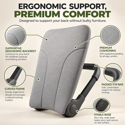 ✨ Portable Rocking Back Support – Turn Almost Any Seat Into a Comfortable Rocker