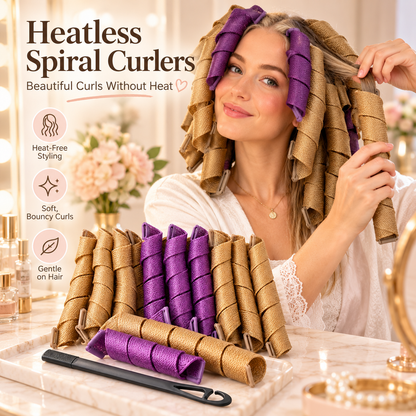 ✨ Heatless Spiral Hair Curlers – Beautiful, Bouncy Curls Without Heat