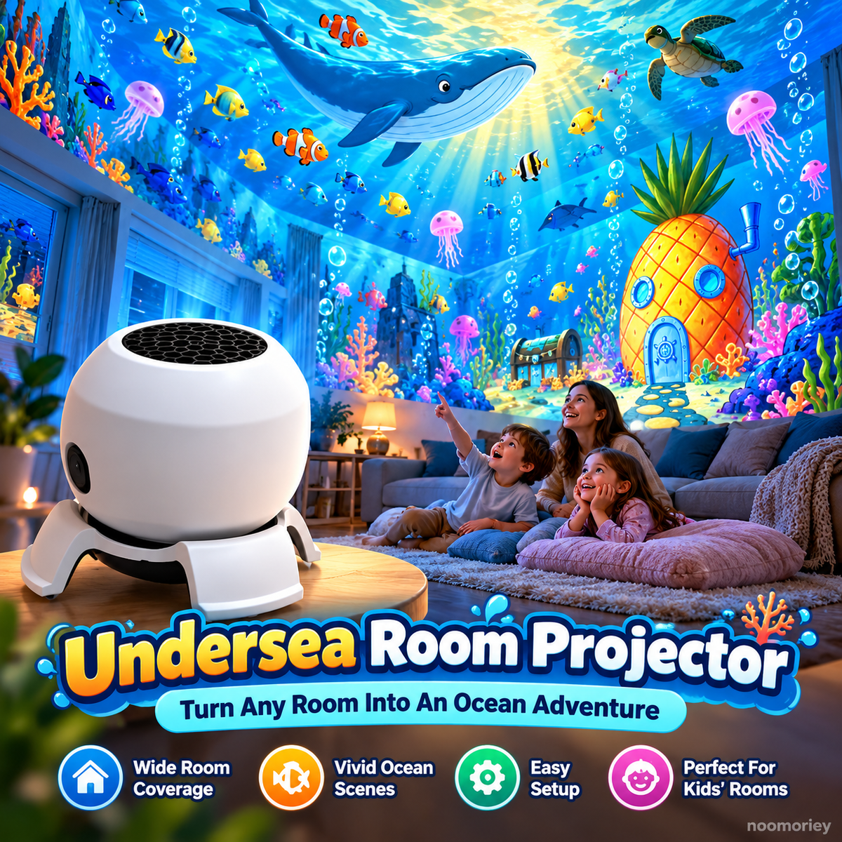 🌊 Ocean-Themed Projector Light – Bring Underwater Magic to Your Room ✨