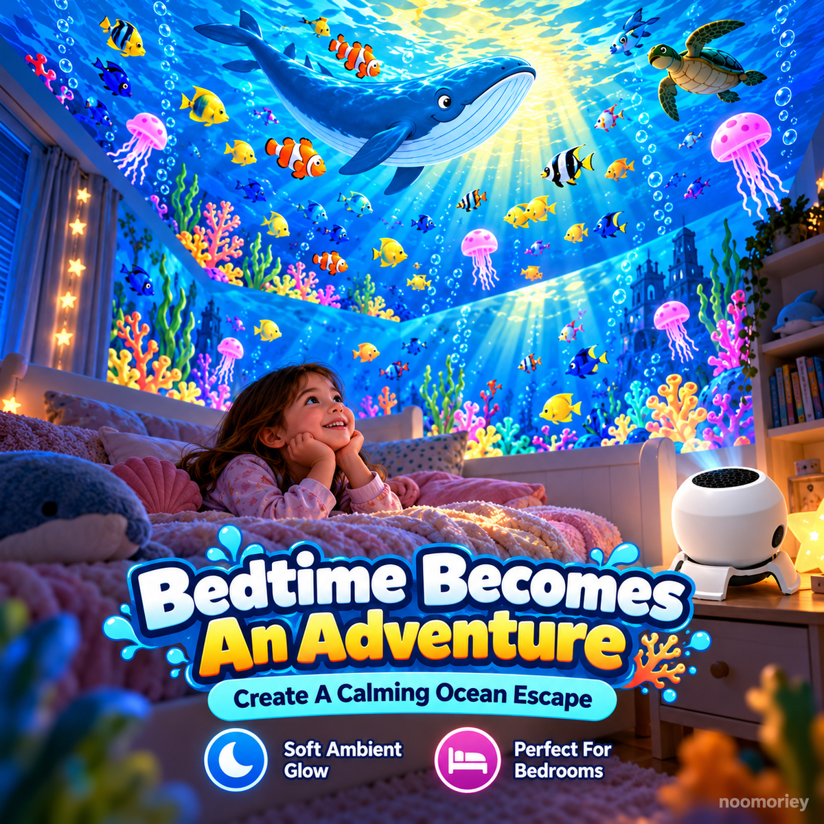 🌊 Ocean-Themed Projector Light – Bring Underwater Magic to Your Room ✨