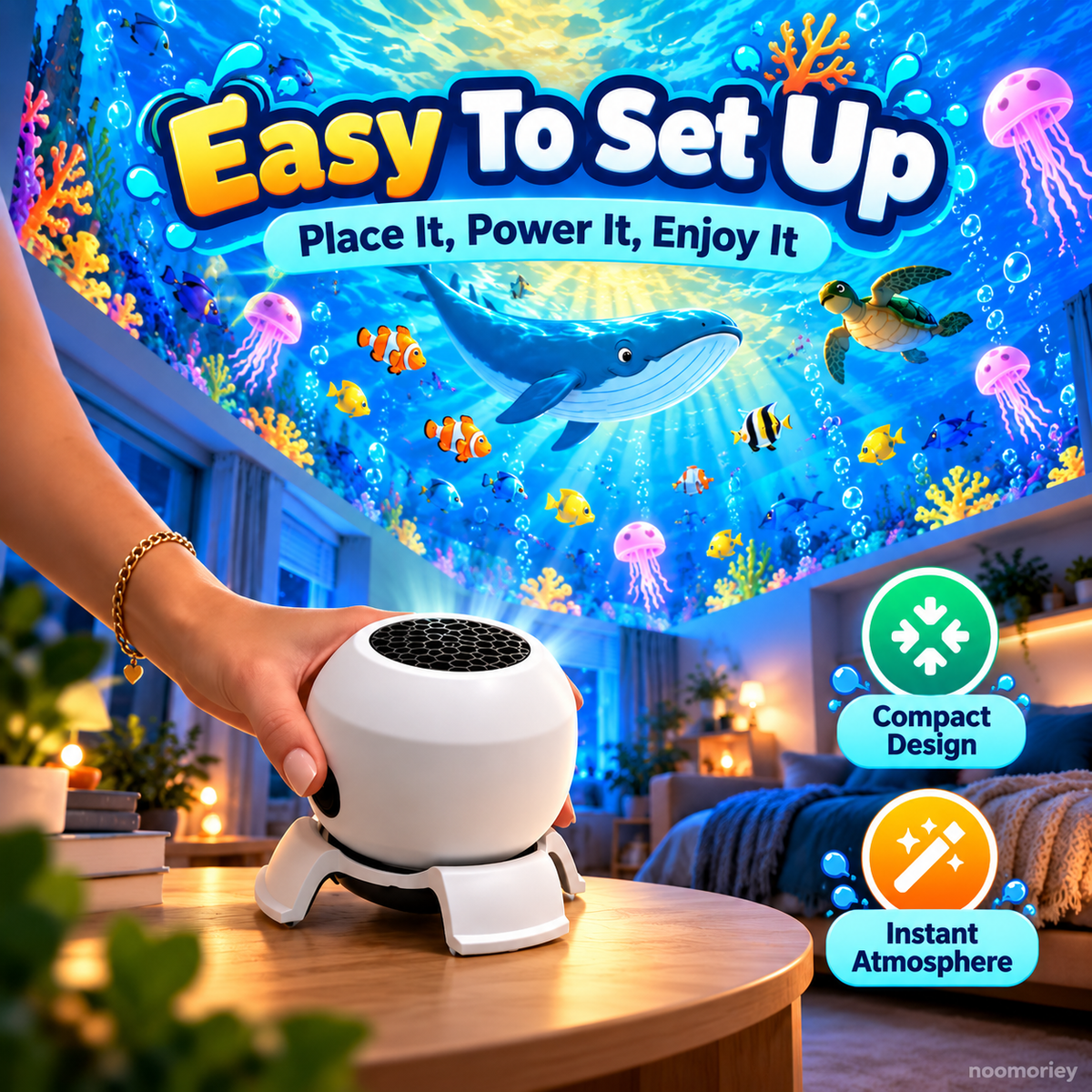 🌊 Ocean-Themed Projector Light – Bring Underwater Magic to Your Room ✨