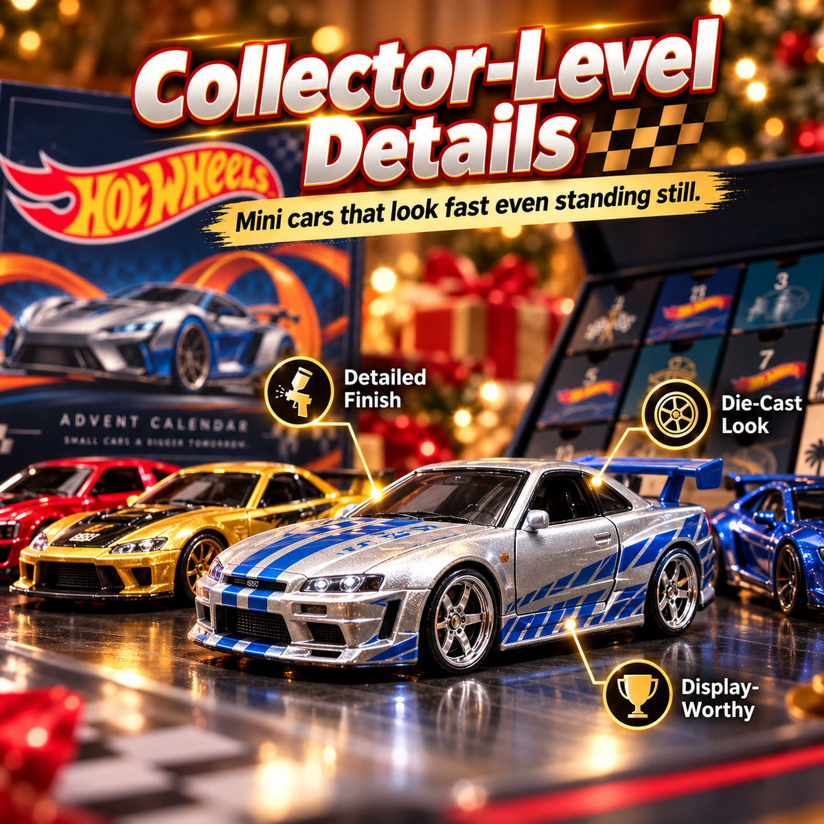 🎄 Hot Wheels Advent Calendar – 24-Day Christmas Countdown Gift