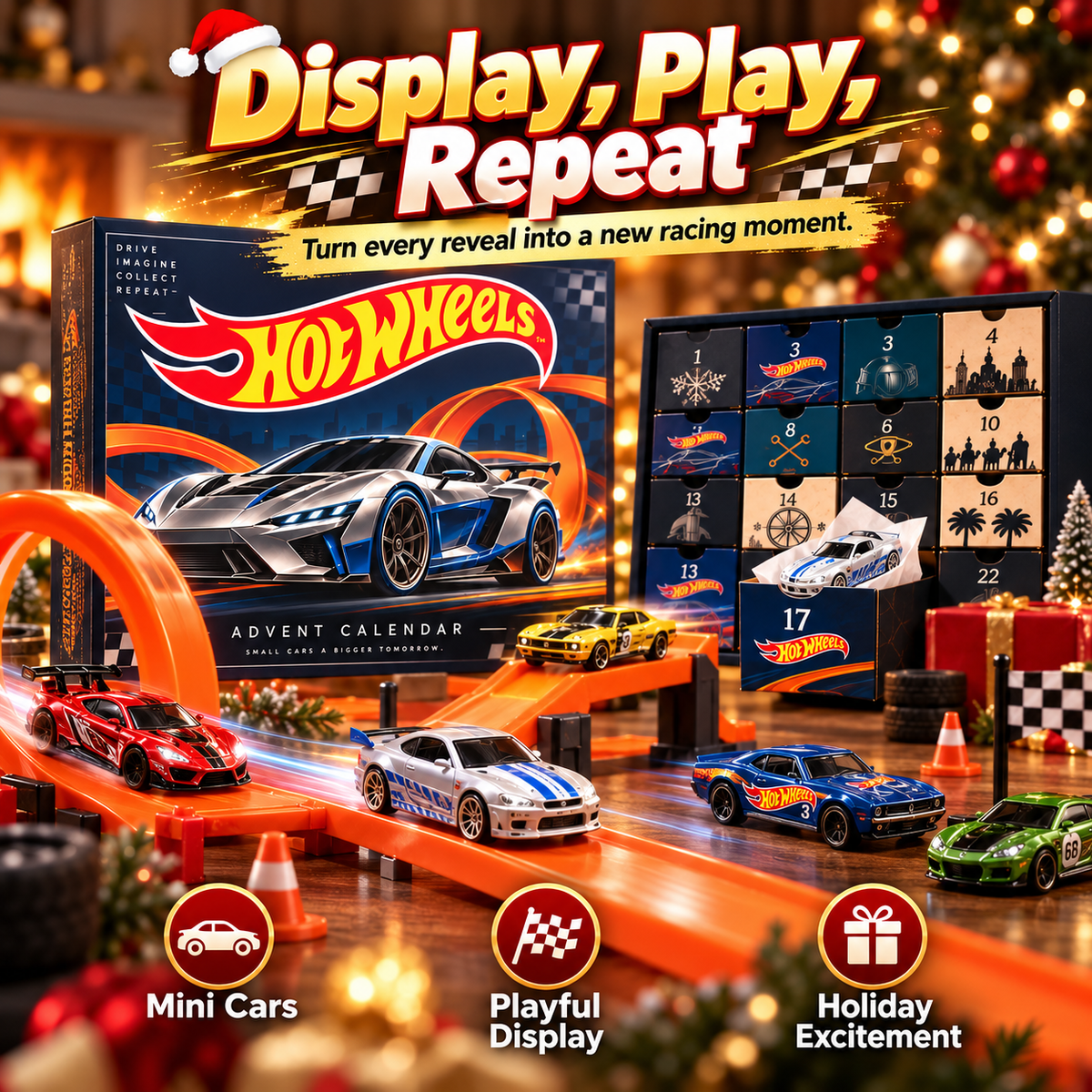 🎄 Hot Wheels Advent Calendar – 24-Day Christmas Countdown Gift