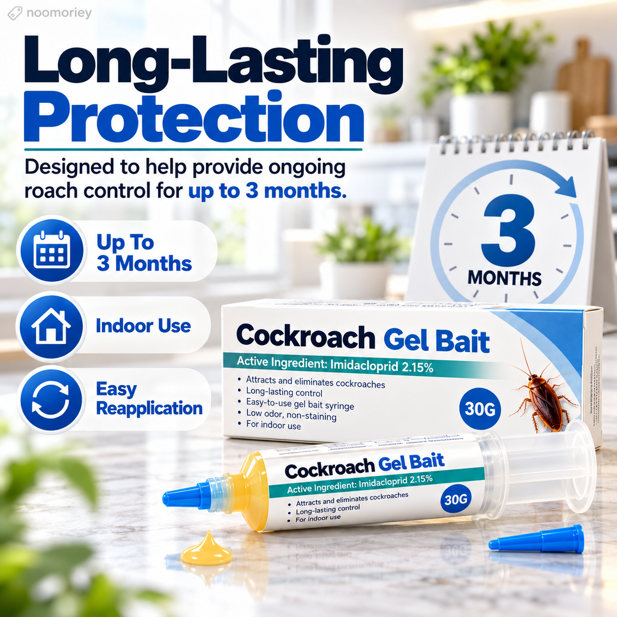 30g Roach & Ant Gel Bait 2-Pack – Precision Syringe Pest Control Gel for Fast Home Protection