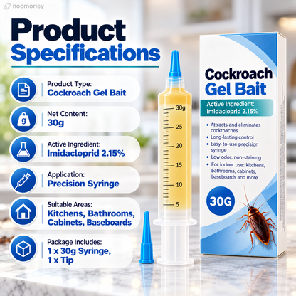 30g Roach & Ant Gel Bait 2-Pack – Precision Syringe Pest Control Gel for Fast Home Protection