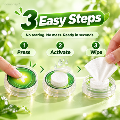 🚀 Smart Press-Activated Wet Wipes – Individually Wrapped Compact Hygiene Essential