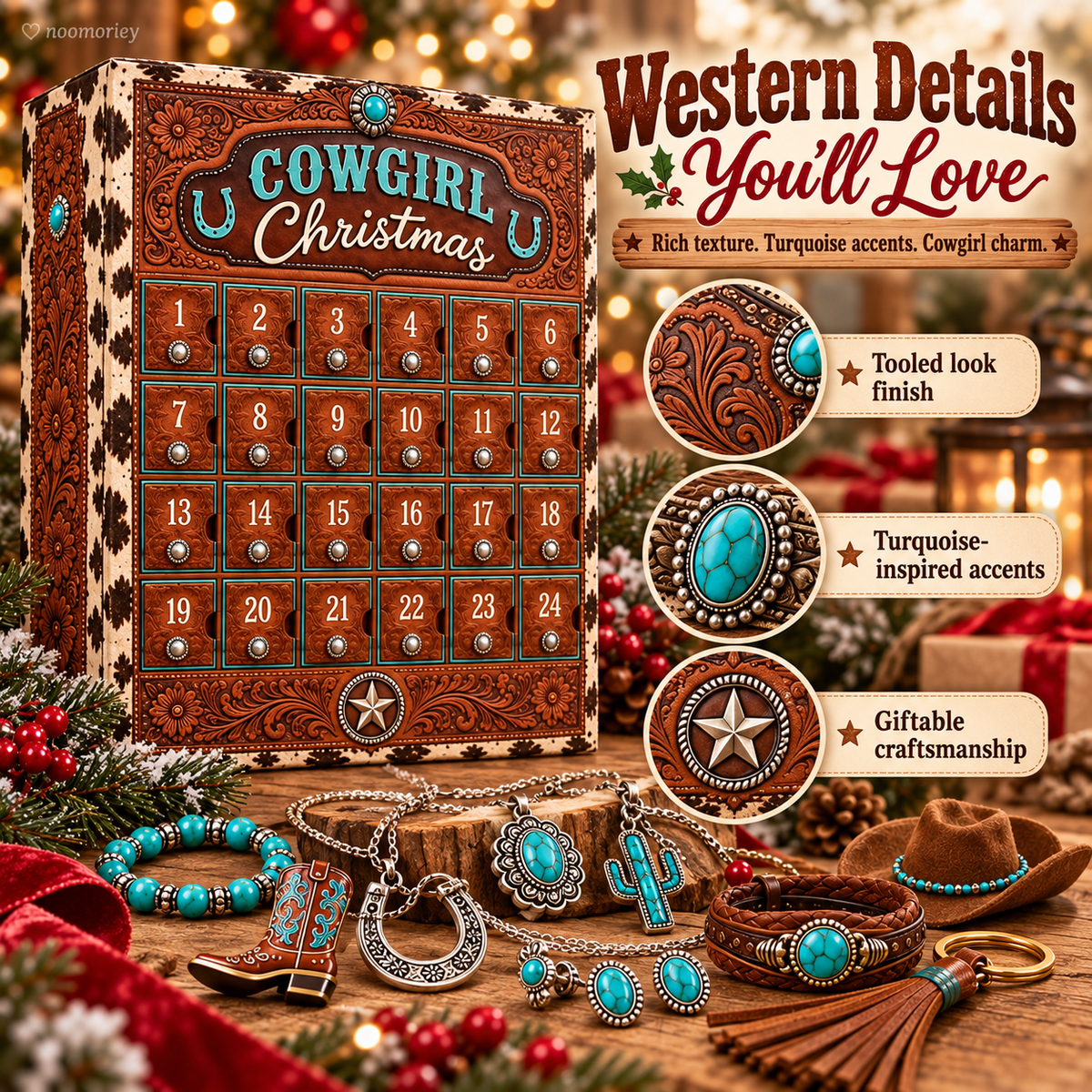 Cowgirl Christmas Advent Calendar – 24 Days of Western Jewelry & Cute Accessories