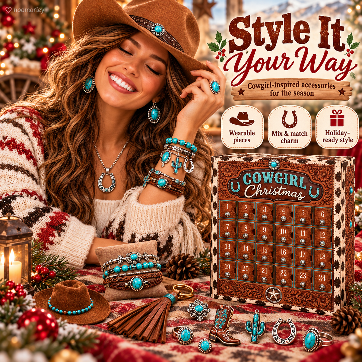 Cowgirl Christmas Advent Calendar – 24 Days of Western Jewelry & Cute Accessories