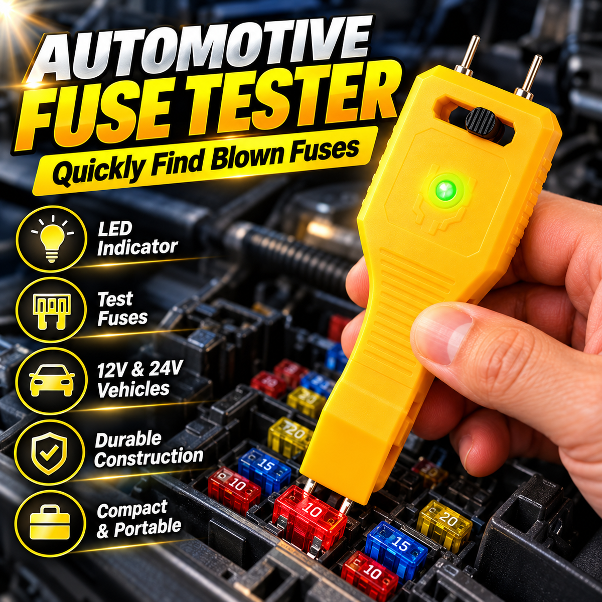 🚗 50% OFF Automotive Fuse Tester – LED Indicator & Built-In Fuse Puller 💡