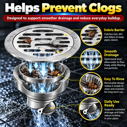 💧 50% OFF Stainless Steel Floor Drain – Fast Drainage & Odor Control