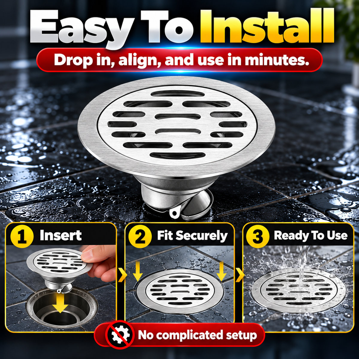 💧 50% OFF Stainless Steel Floor Drain – Fast Drainage & Odor Control