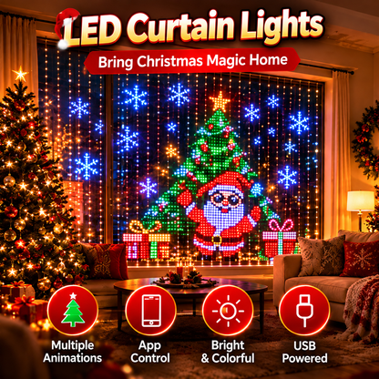 🎄 Smart LED Christmas Curtain Lights – App Controlled Animated Window Lights
