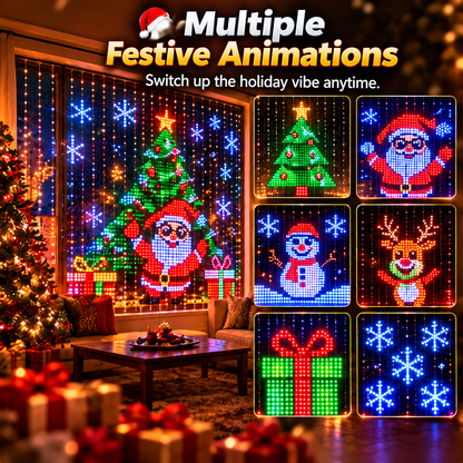 🎄 Smart LED Christmas Curtain Lights – App Controlled Animated Window Lights