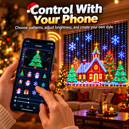 🎄 Smart LED Christmas Curtain Lights – App Controlled Animated Window Lights