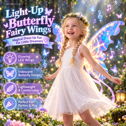 🦋 Magical Moving Butterfly Wings – Light Up Fairy Costume For Kids & Parties