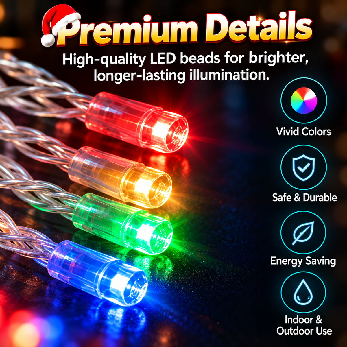 🎄 Smart LED Christmas Curtain Lights – App Controlled Animated Window Lights