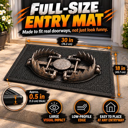 😂 3D Bear Trap Prank Doormat – Realistic Rubber Door Mat for Hilarious Reactions