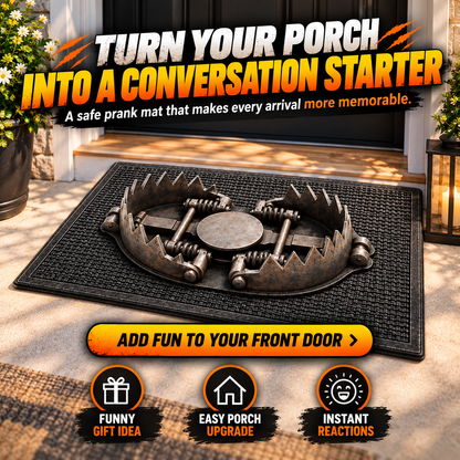 😂 3D Bear Trap Prank Doormat – Realistic Rubber Door Mat for Hilarious Reactions