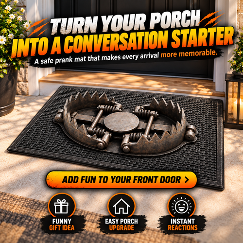 😂 3D Bear Trap Prank Doormat – Realistic Rubber Door Mat for Hilarious Reactions