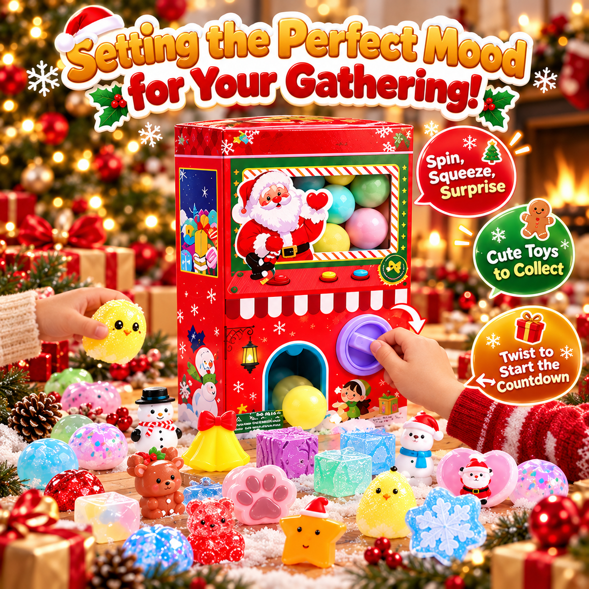🎁 50% OFF Christmas Surprise Squishy Advent Calendar – Spin & Reveal 24 Cute Toys ✨
