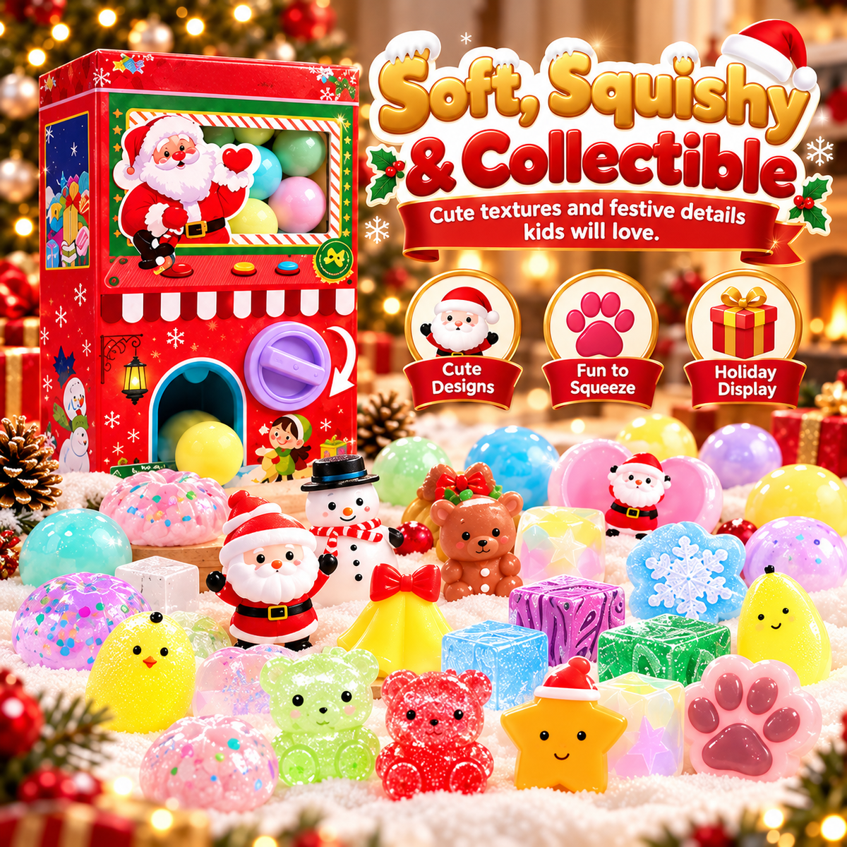 🎁 50% OFF Christmas Surprise Squishy Advent Calendar – Spin & Reveal 24 Cute Toys ✨