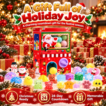 🎁 50% OFF Christmas Surprise Squishy Advent Calendar – Spin & Reveal 24 Cute Toys ✨