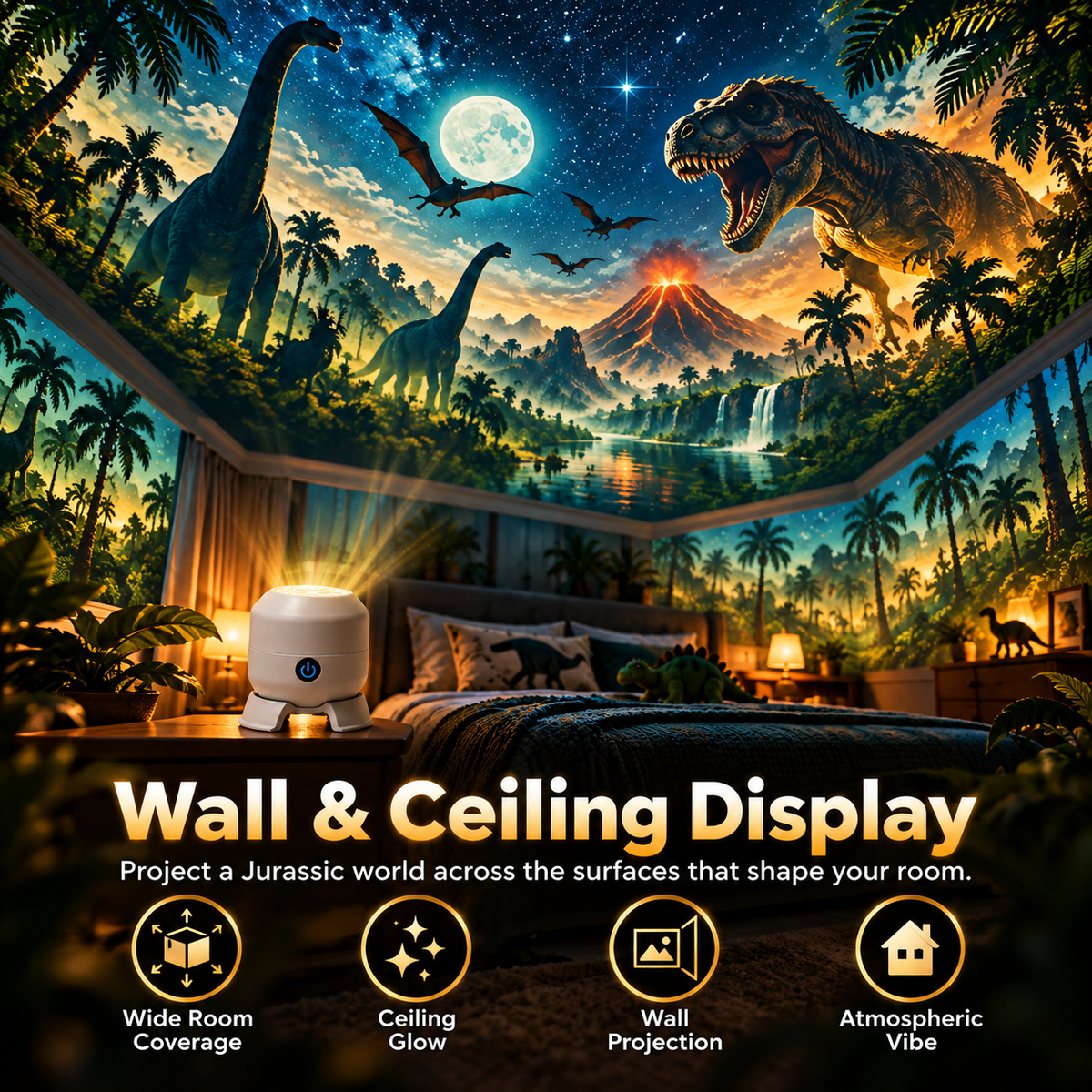 🦖 50% OFF Today! Dinosaur Room Projector Night Light for Kids