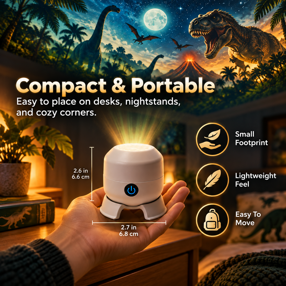 🦖 50% OFF Today! Dinosaur Room Projector Night Light for Kids
