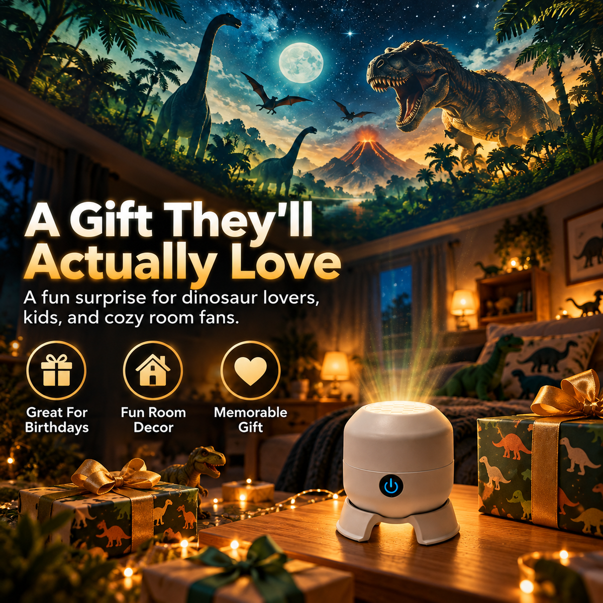 🦖 50% OFF Today! Dinosaur Room Projector Night Light for Kids