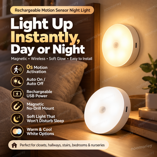 💡 Smart Motion Sensor LED Light – Rechargeable Magnetic Night Light with Automatic On/Off