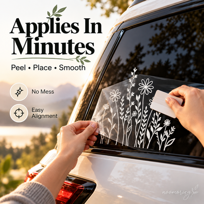 🌼 50% OFF 🚗 Boho Wildflower Car Decals – Waterproof & Sun-Resistant Floral Stickers