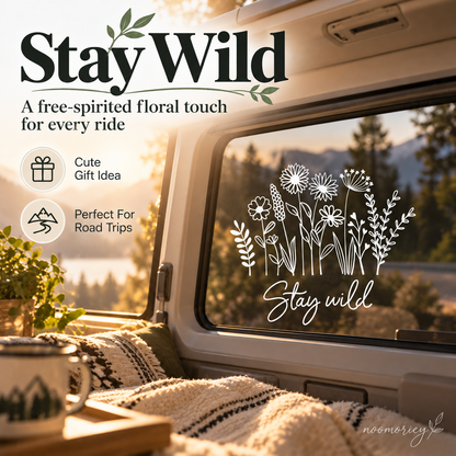 🌼 50% OFF 🚗 Boho Wildflower Car Decals – Waterproof & Sun-Resistant Floral Stickers