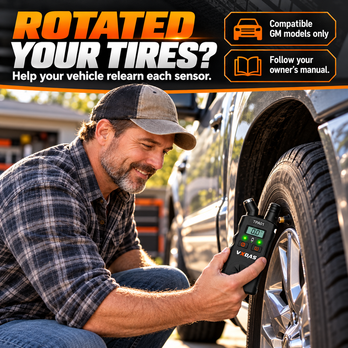 🔧 50% OFF! 2-in-1 TPMS Relearn Tool with Digital Tire Pressure Check